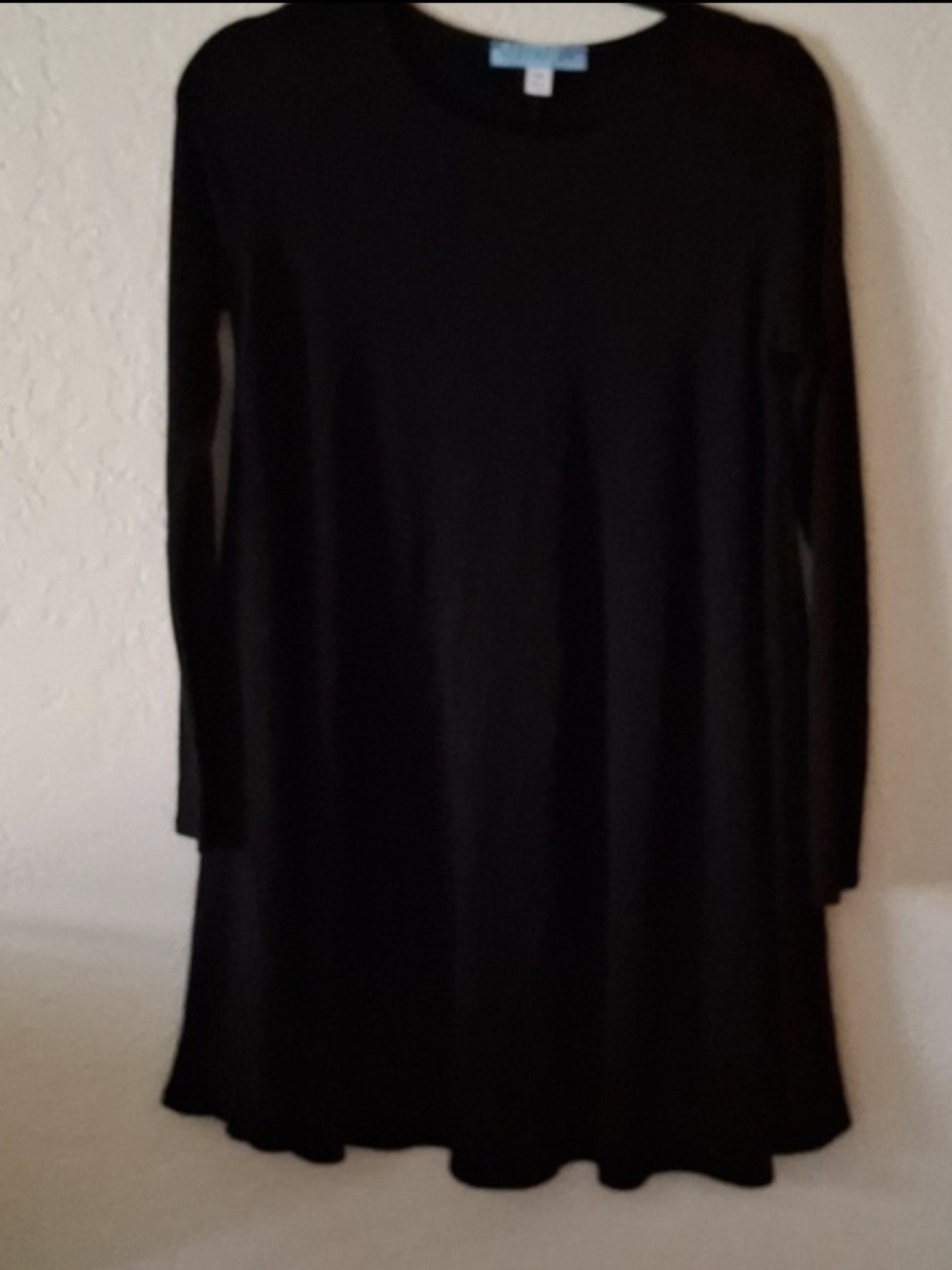 dina be Black Long-Sleeve A-Line Swing Mini Dress Or Tunic